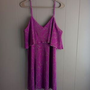 Agn Purple Spaghetti Strap Dress Stretchy. Size LARGE L/L